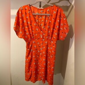 Peach Love California Bright Pink Floral Mini Dress